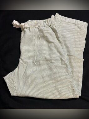 JCrew Lightweight Fannel Striped Drawstring Women’s Pajama Bottoms. Size L.